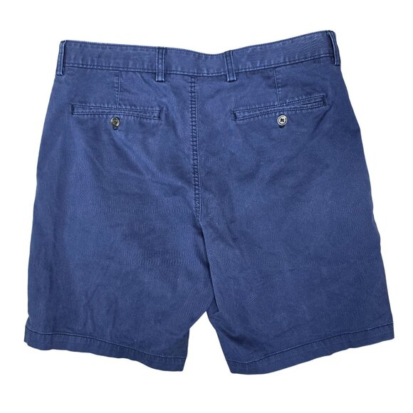 Nordstrom Mens Shop Navy Blue Stretch Cotton Blend Chino Shorts 35W - Picture 2 of 6